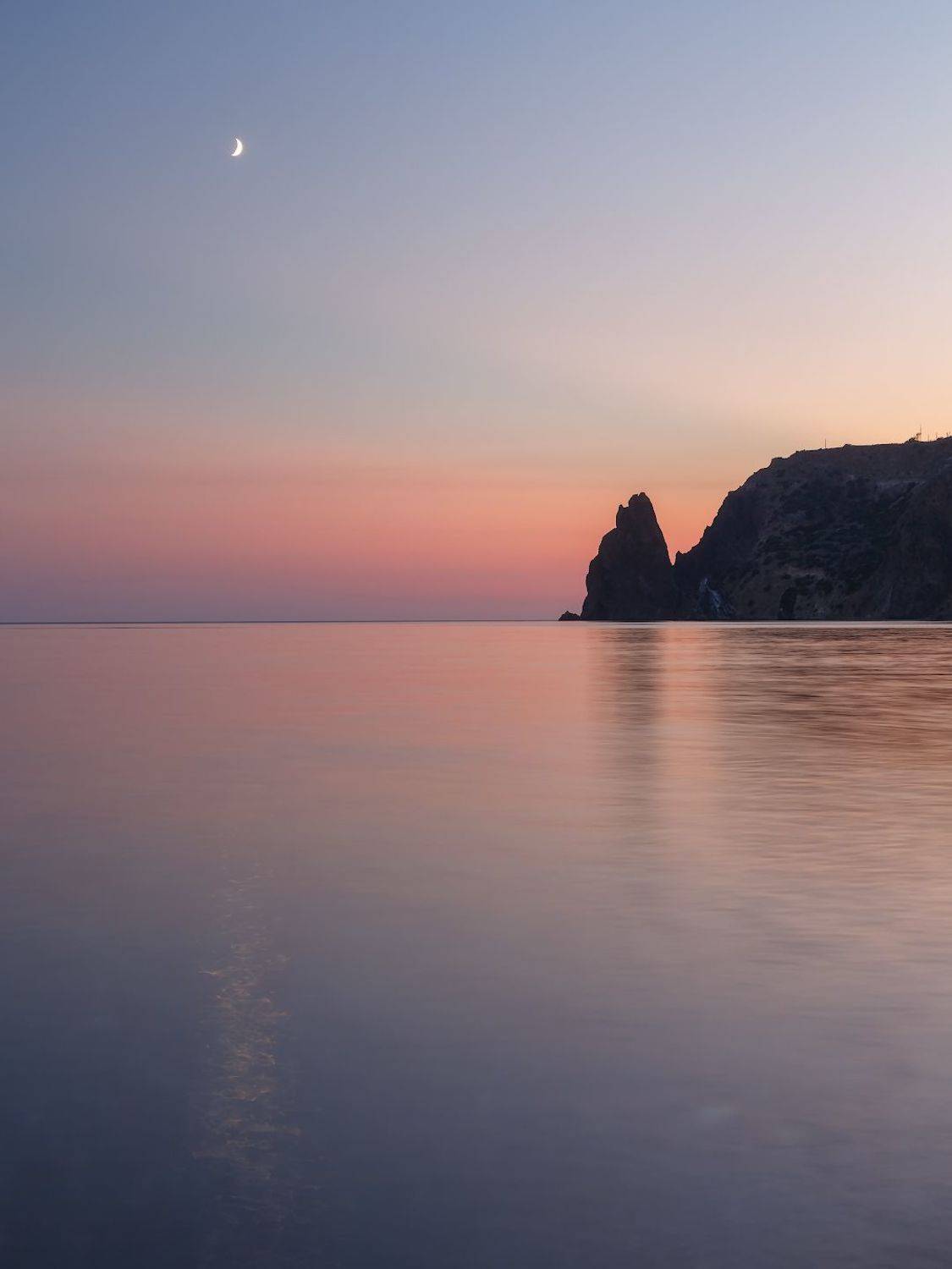 севастополь, фиолент, море, пляж, луна., Владимир Дубинин