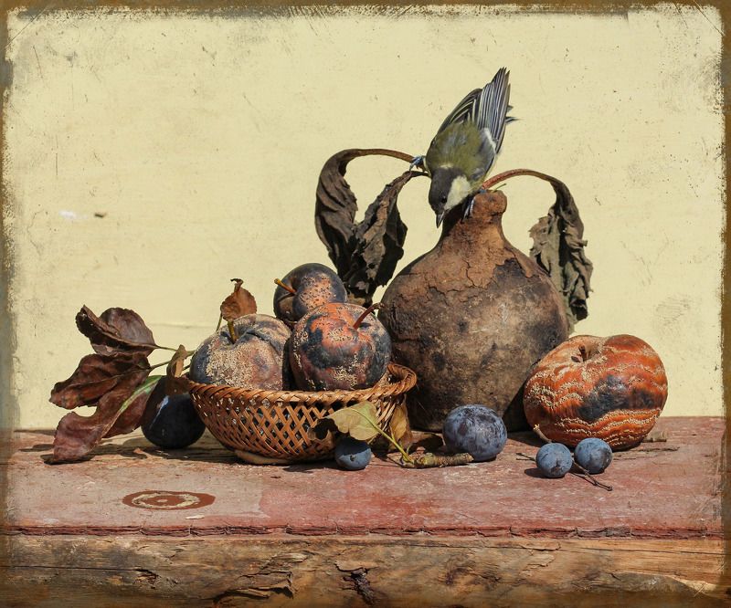 Натюрморт с юной синицей фото превью