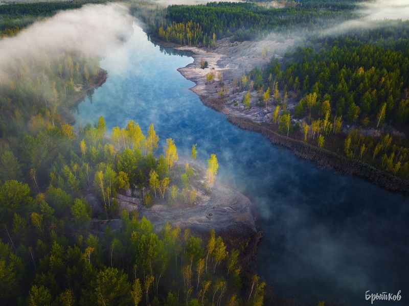 Туманное утро оз. Бам. фото превью