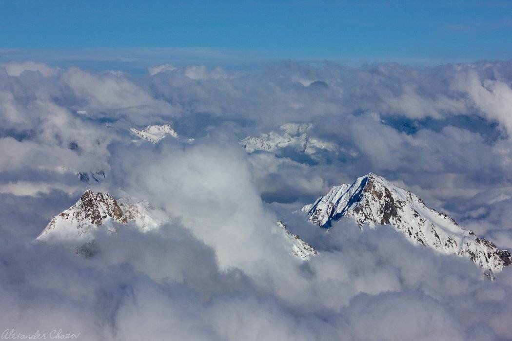 Кавказ, горы, облака, вершины, россия, Чазов Александр