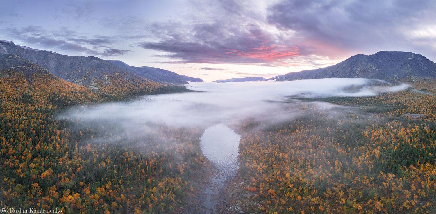 хибины, осень, кольский полуостров, горы, кольский, облака, полигональные озера, туман, Кондратенко Руслан