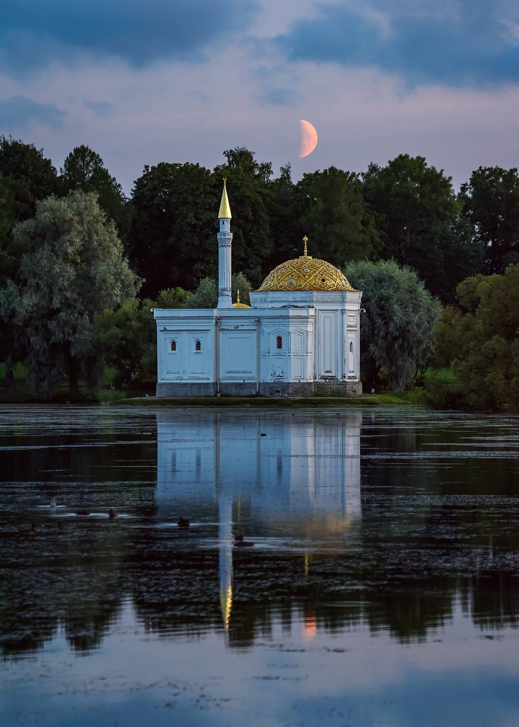 санкт-петербург, питер, луна, месяц, архитектура, ночь, отражение, пушкин, царское село, Zakharov Armen