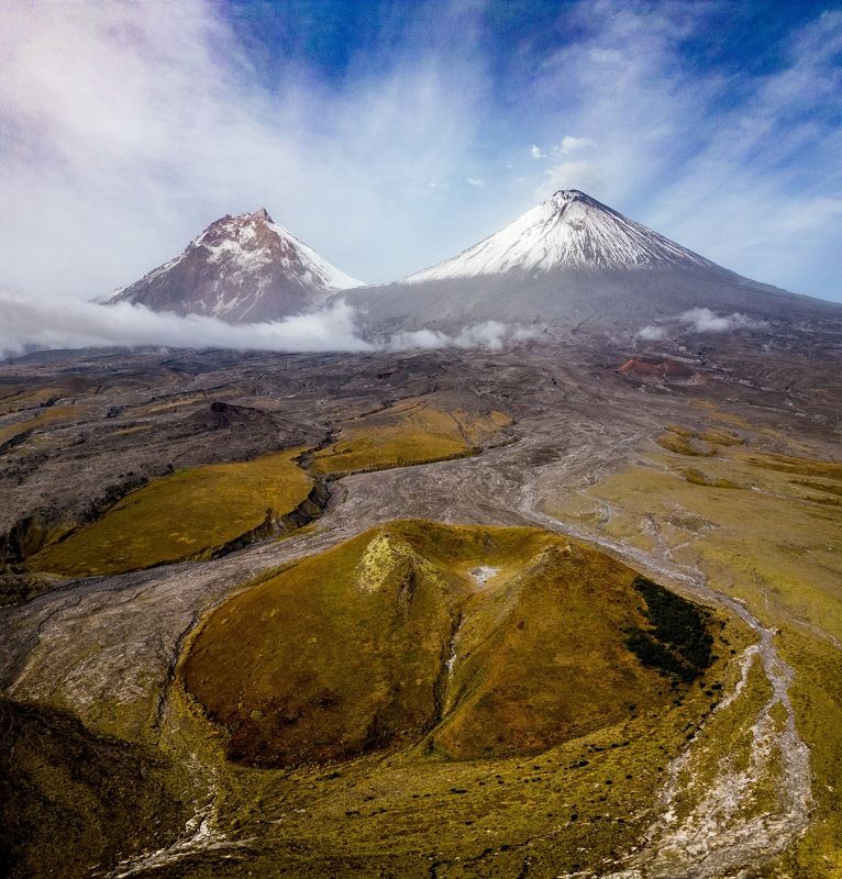 камчатка, вулканы, пейзаж, извержение Гиганты. фото превью