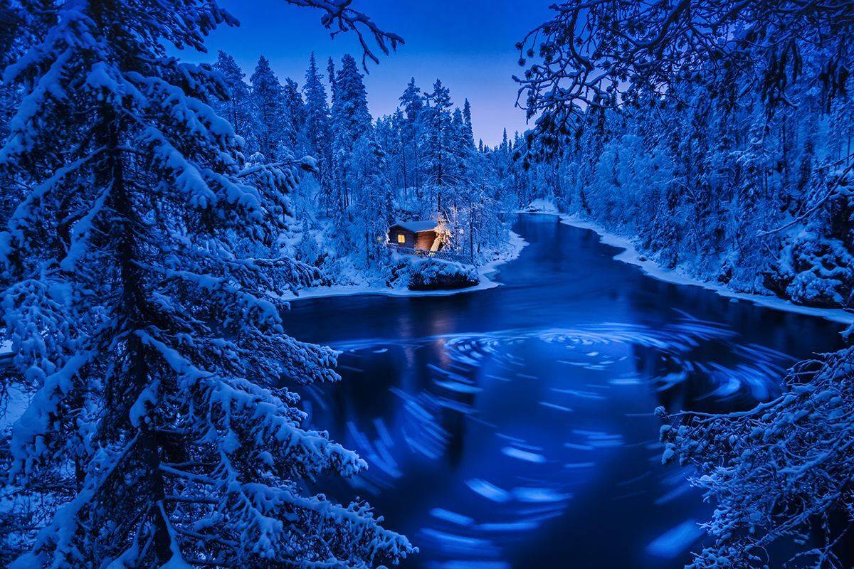 Природа, пейзаж,озеро, парк, природный парк,ночь, Лапландия,Финляндия, Лариса Дука