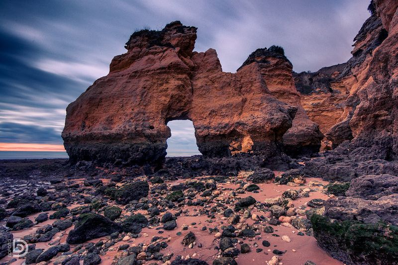 океан, португалия, portugal На рассвете в Armação de Pera фото превью