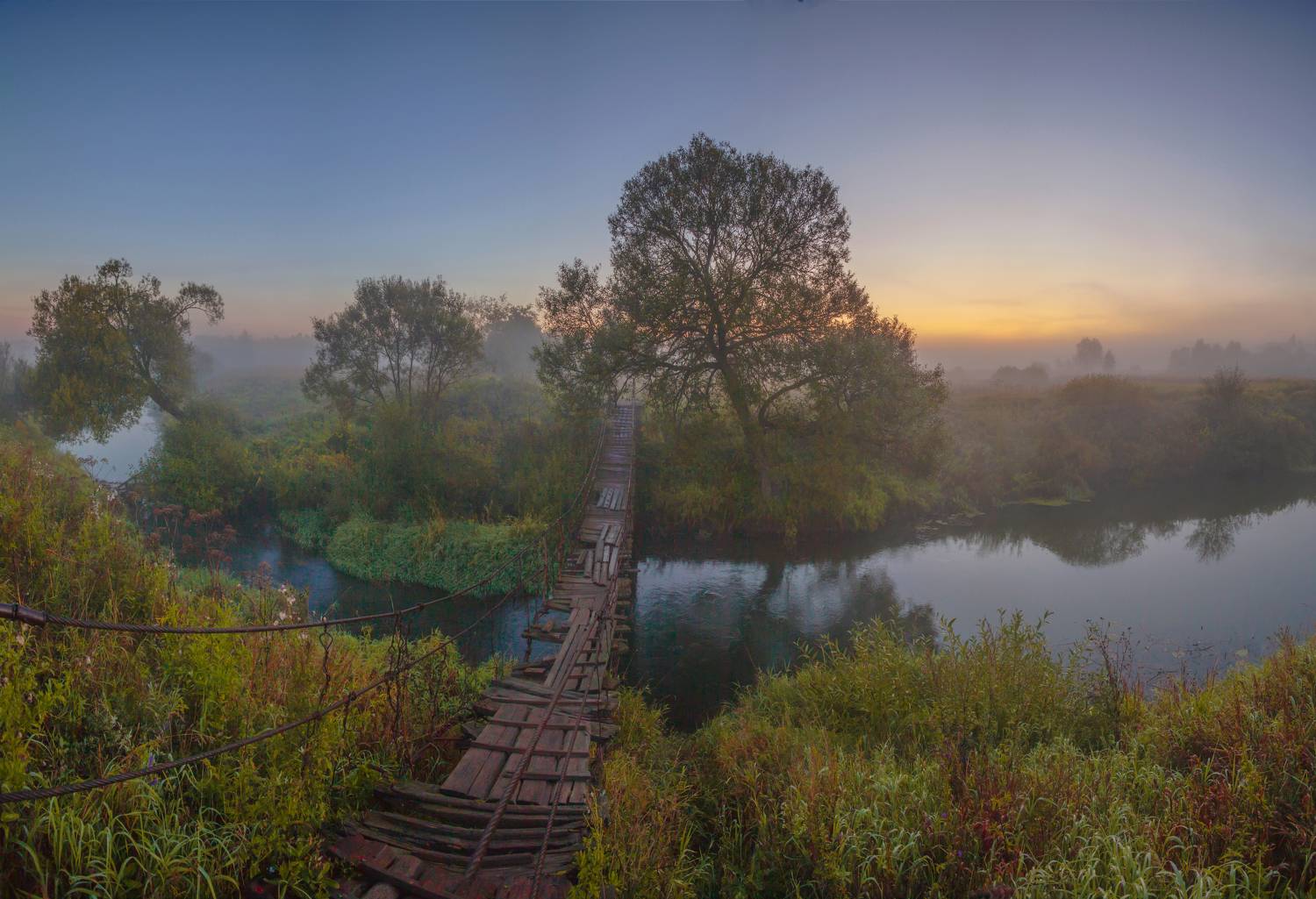 река, рассвет , мостик, Александр Свистков