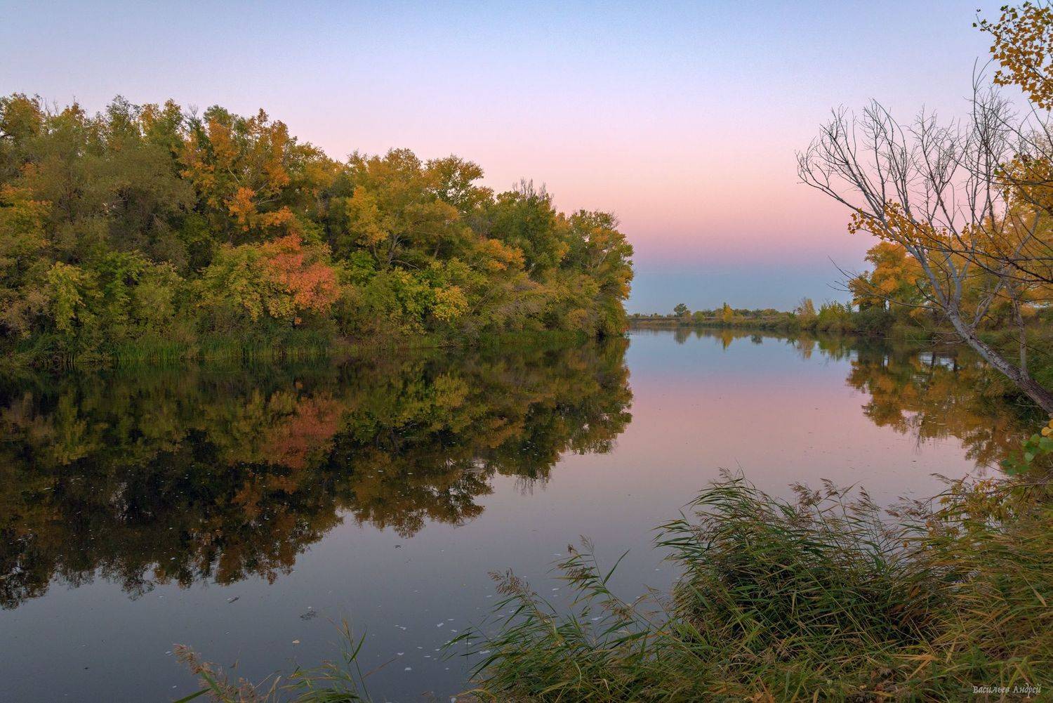 осень, вечер, природа, река урал, оренбургская область, орск, Vasilyev Andrey