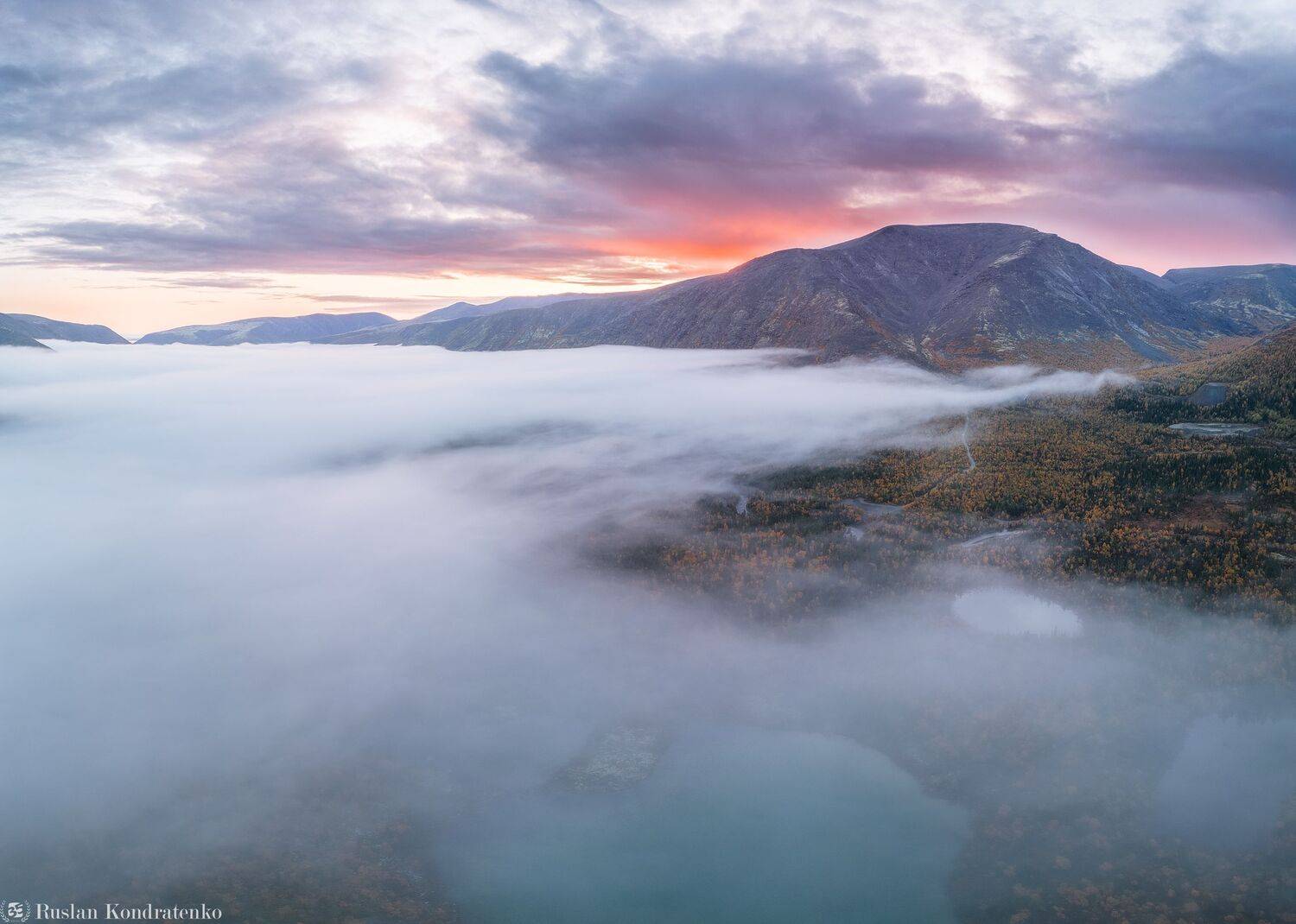 хибины, осень, кольский полуостров, горы, кольский, полигональные озера, кунийок, туман, Кондратенко Руслан