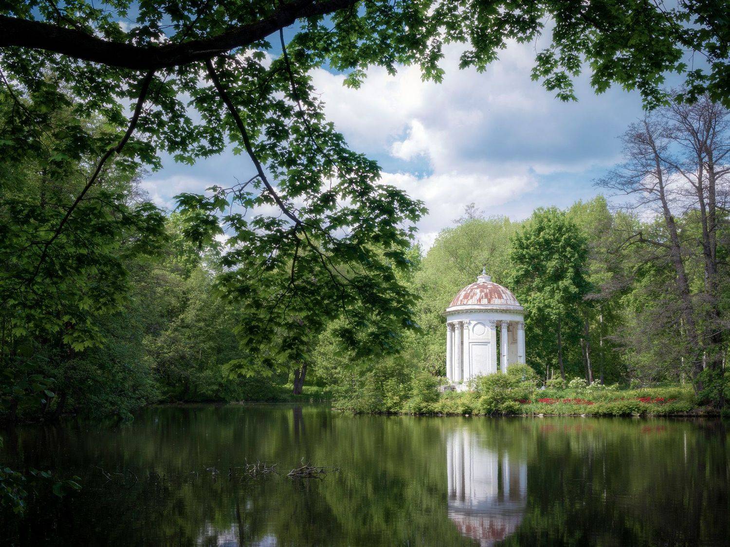 парк, ротонда, пруд, деревья, Валерий Вождаев