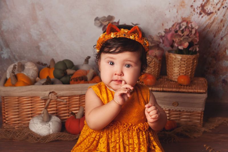 малышка, осень, девочка, детское фото, детская фотография, тыквы, familyphoto, love, baby, family, babyphoto, children, childrenphoto, autumn, childrenphotography  фото превью