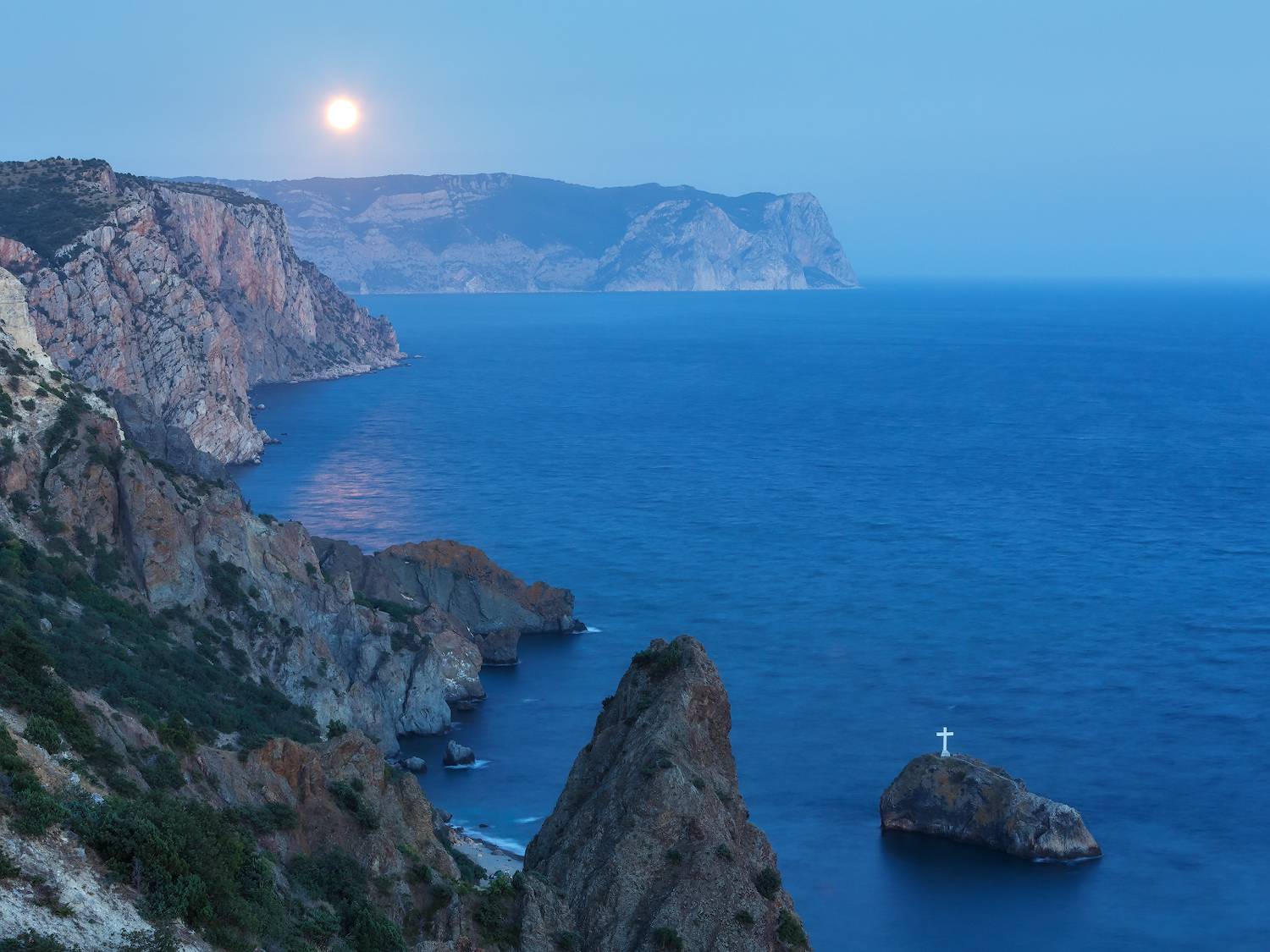 севастополь, фиолент, море, пляж, луна., Владимир Дубинин