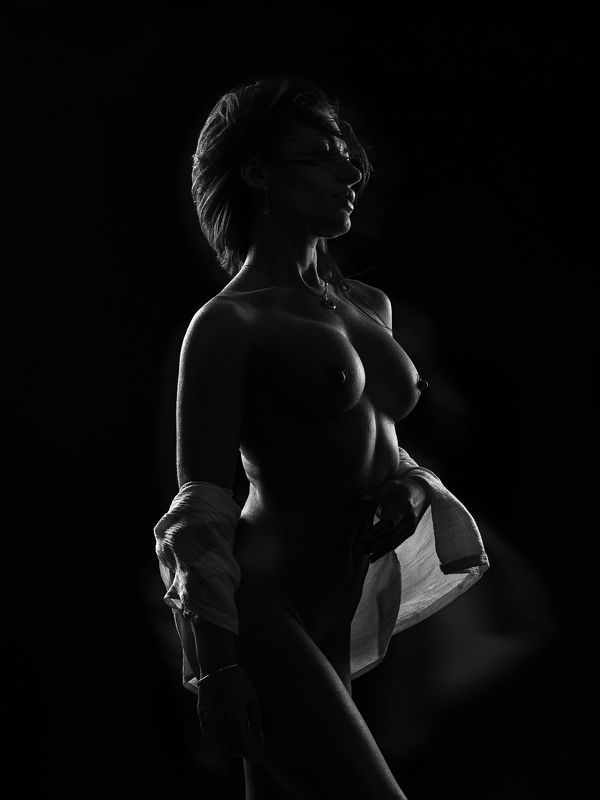 Силует, обнаженная, черно-белое, siluet, bw. nude ... фото превью