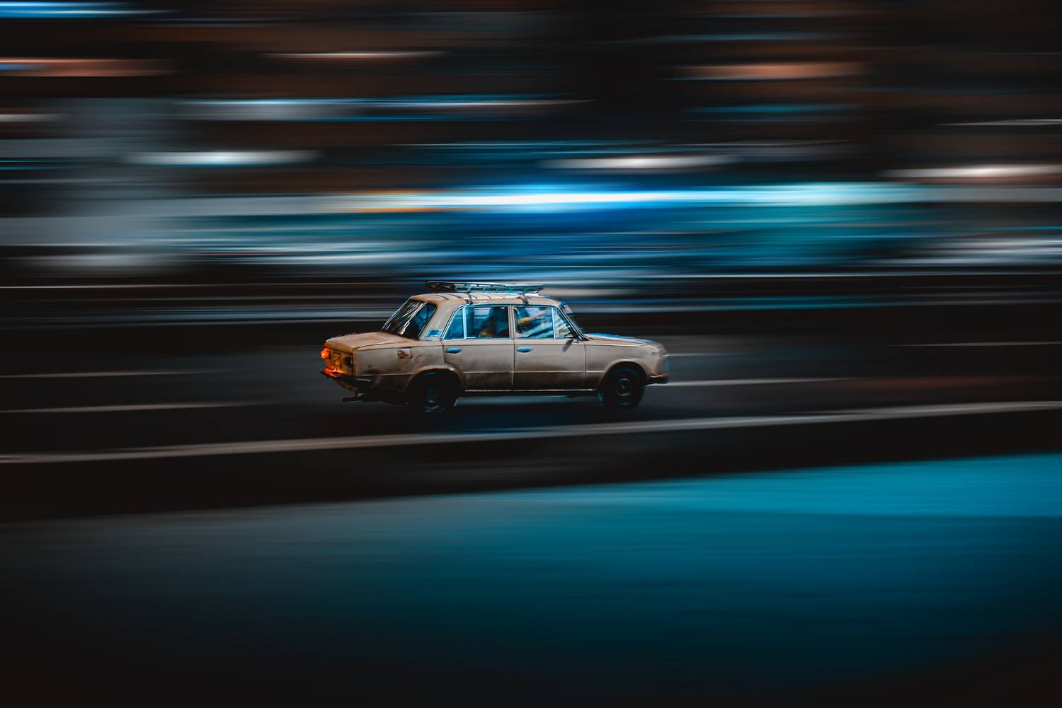 car, city, lights, street, lada, машина, жигули, проводка, движение, скорость, speed, Колесенко Иван