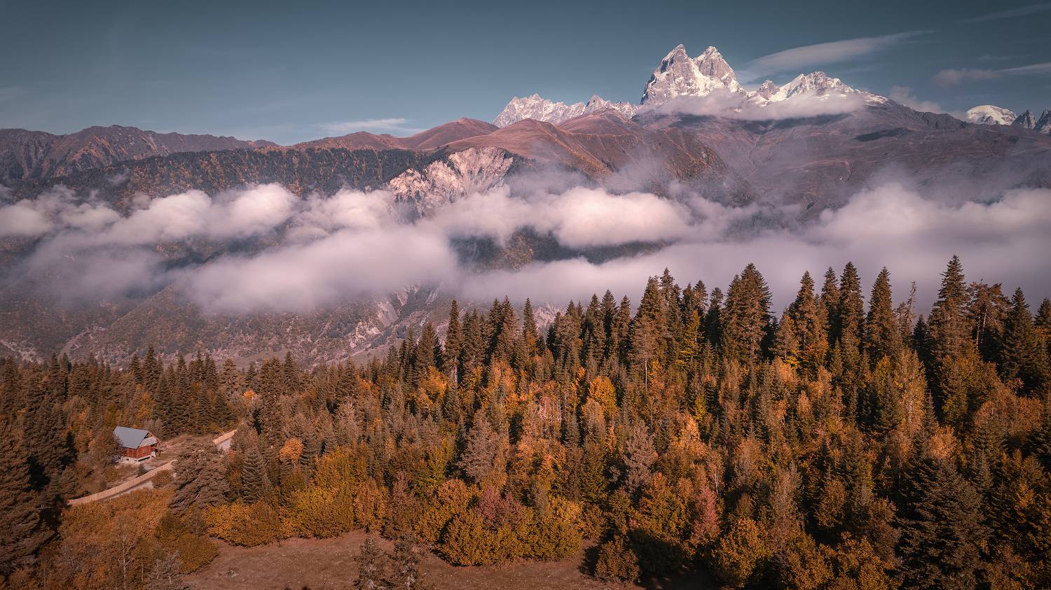 svaneti, mountain, ushba, clouds, sky, rocks, autumn, fall, high, nature, landscape, scenery, travel, outdoors, georgia, sakartvelo, chizh, dron, Чиж Андрей