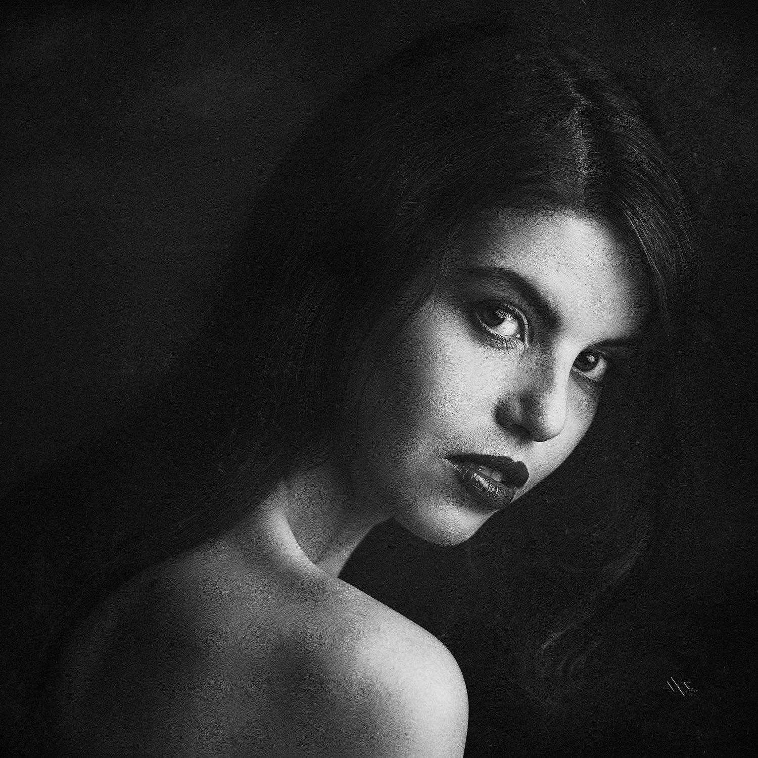 Black and white, Mood, Portrait, Woman, Руслан Болгов (Axe)
