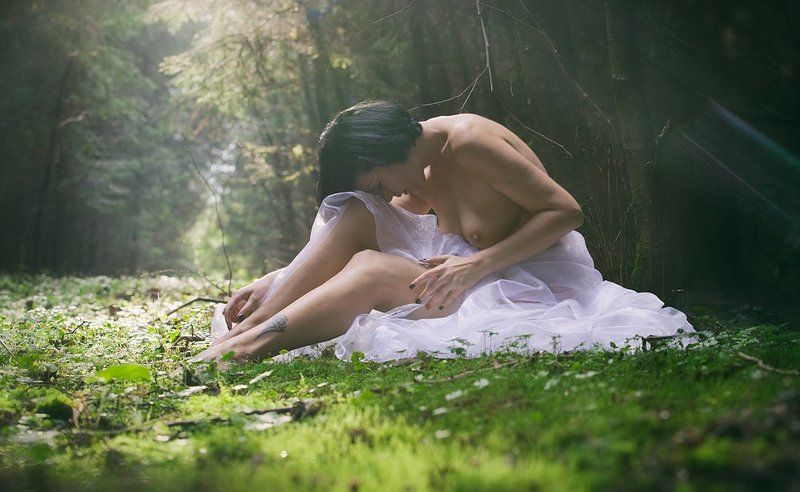 woamn, nude, forest, light, nature, akt, skin, sensual, Forest Fairy фото превью