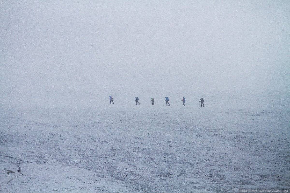 альпинисты, гора, эльбрус, кавказ, восхождение, ледник, снег, путь, связка, горы, вершина, Владимир Куцый