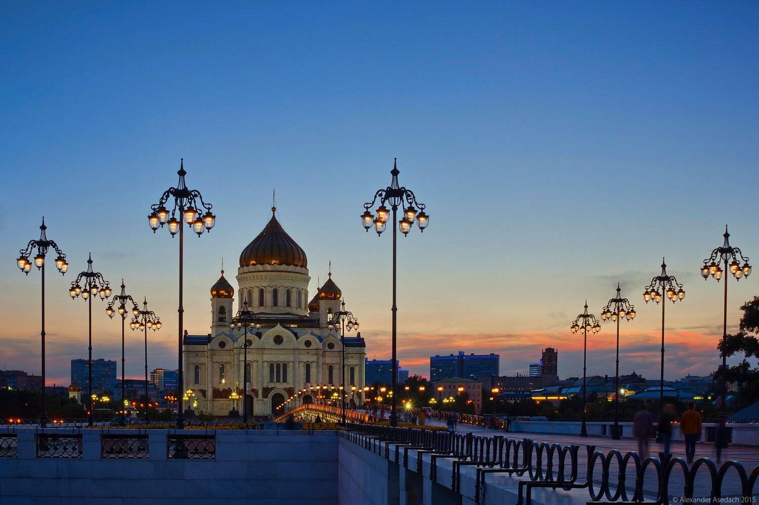 Закат, Москва, Небо, Патриарший мост, Храм христа спасителя, Александр Аседач