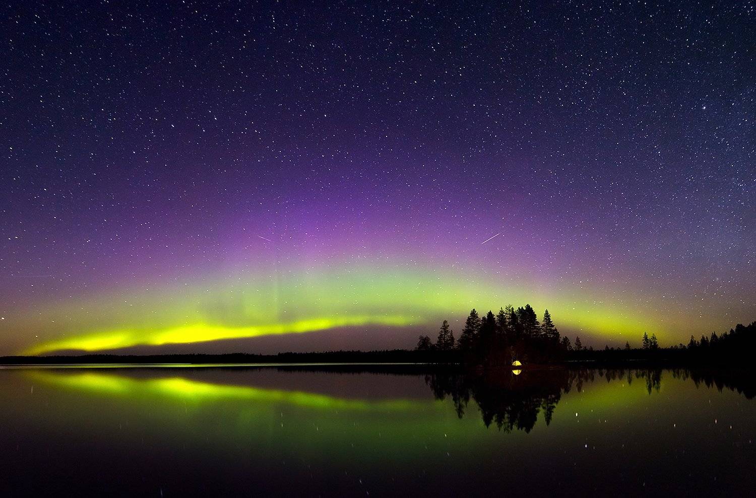 полярная ночь, северное сияния, карелия, север, озеро, палатка, природа, Сергей Луканкин