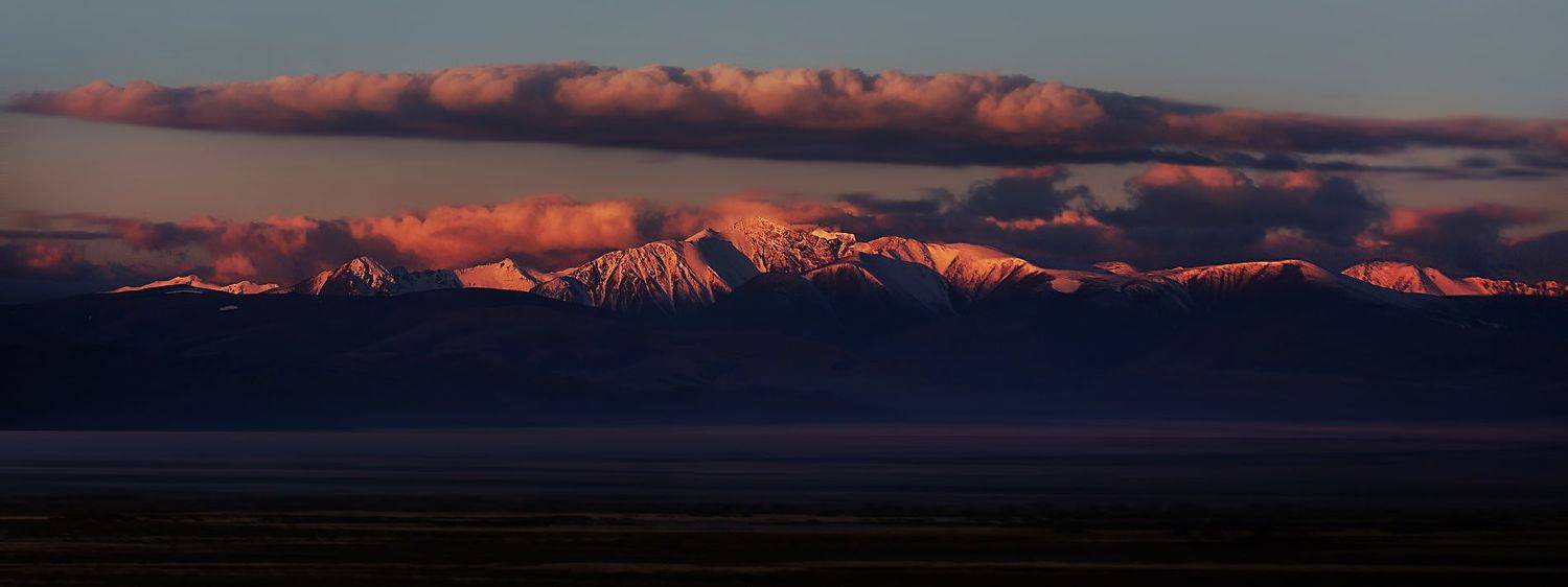 алтай, кош-агач, рассвет, горы, осень, путешествие, зарево, пейзаж, природа, Художников Павел