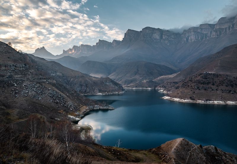 кавказ, осень, горы, вечер, озеро, гижгит,  горное озеро, кабардино-балкария  фото превью