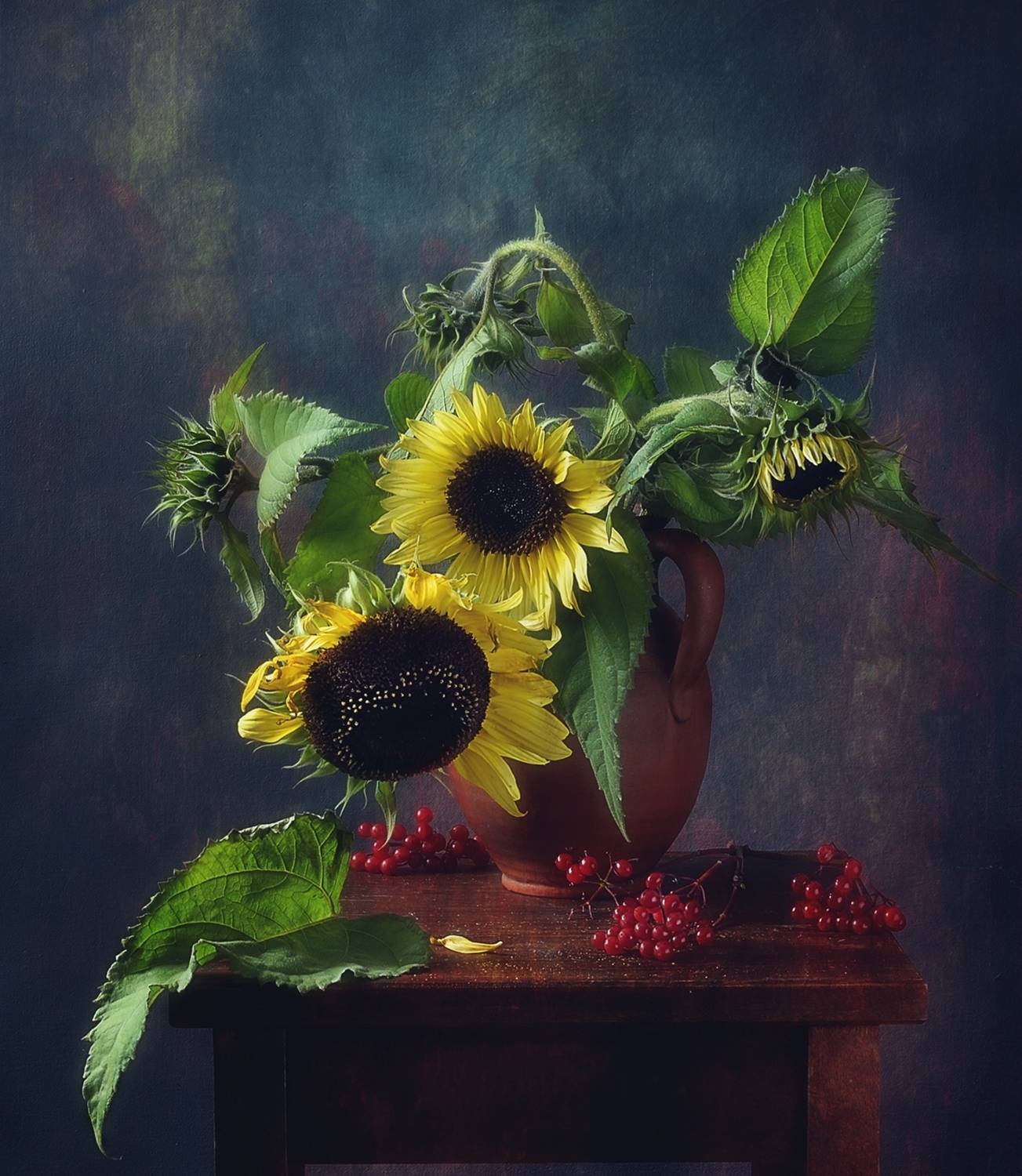 натюрморт,подсолнухи,цветы,калина,осень, Наталия К