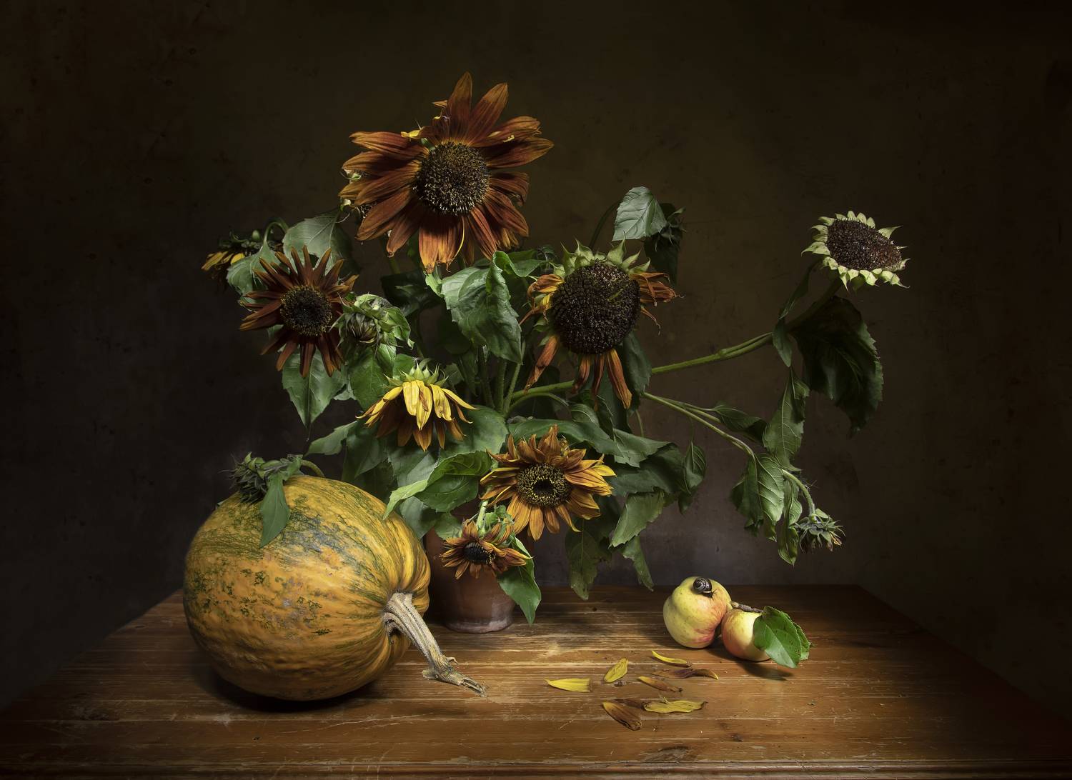 натюрморт, подсолнухи, тыква, Татьяна Феденкова