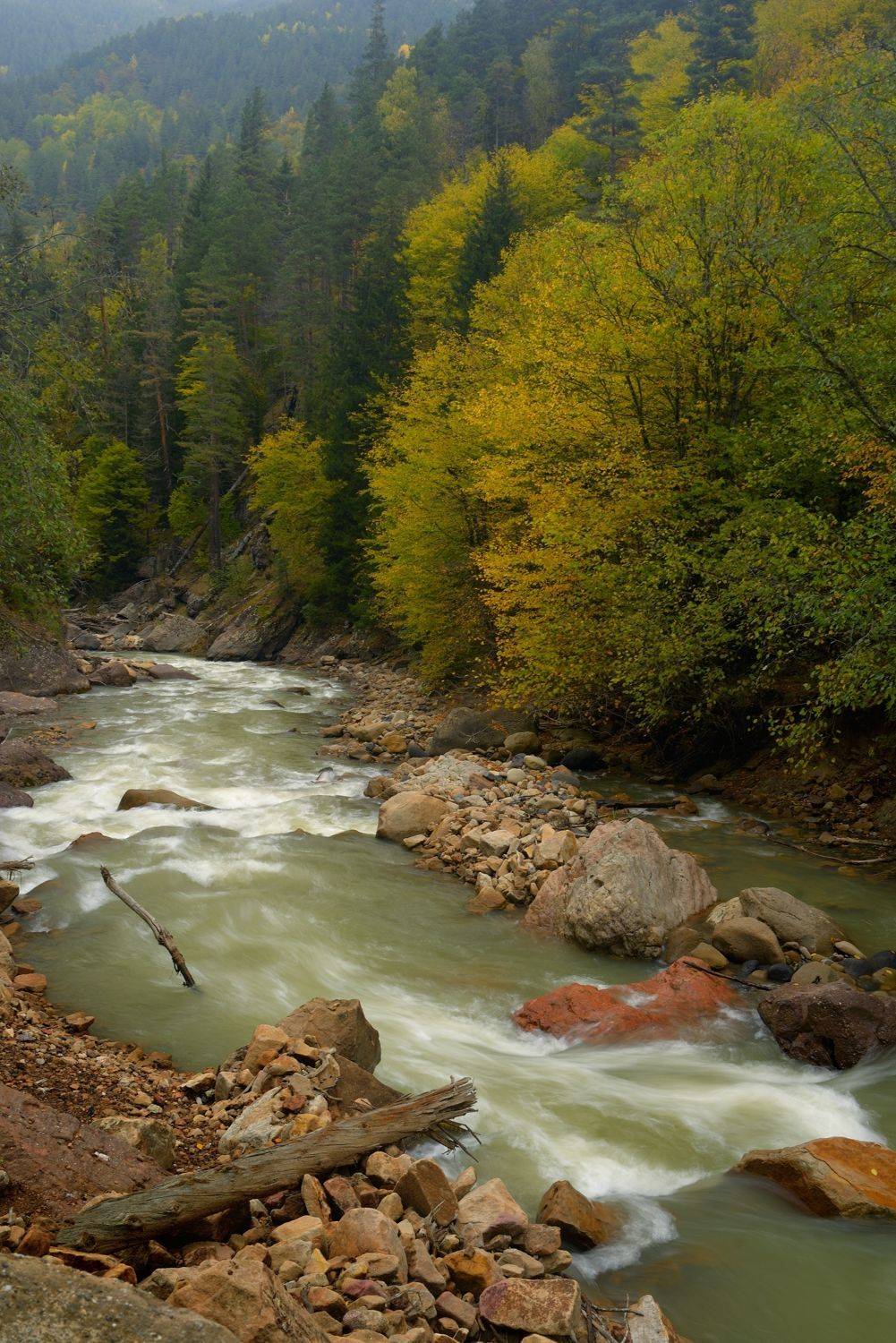 горы осень кавказ река, Александр Жарников