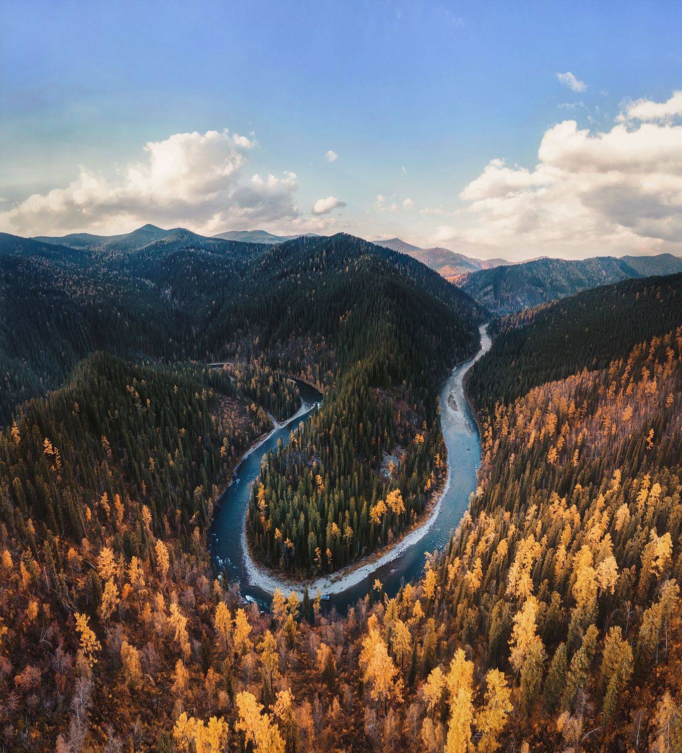 сибирь, хакасия, кантегир, река, тайга, осень, Василеня Роман