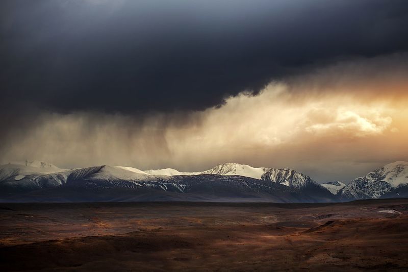 алтай, кош-агач, дождь, снег, буря, ветер, осень, чуйский тракт, пейзаж, природа Красочная непогода... фото превью