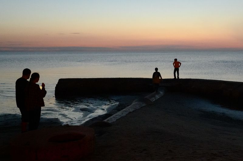 белое море, пляж, ночь, ягры, После заката фото превью