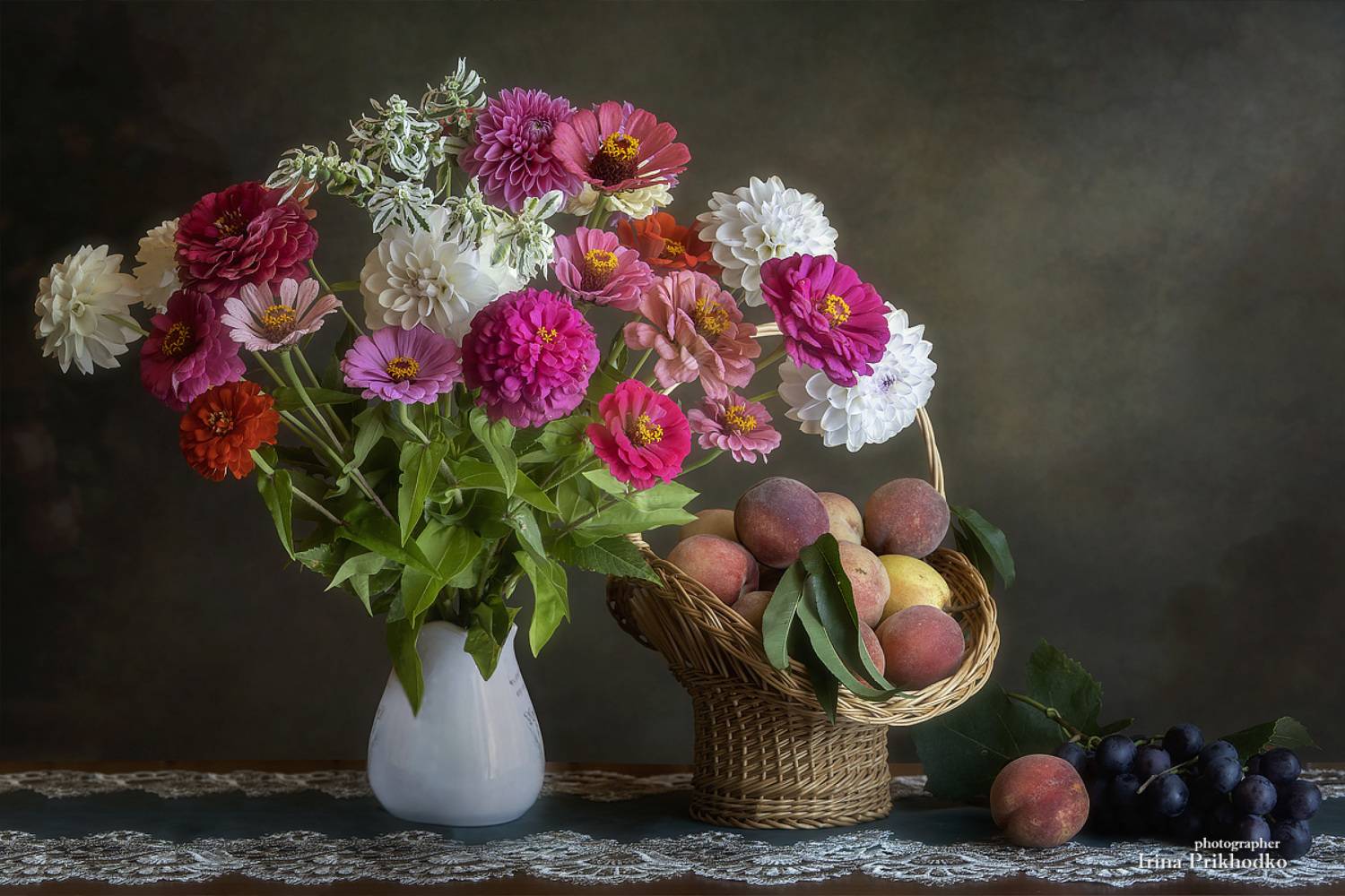 натюрморт, фрукты, цветы, Приходько Ирина