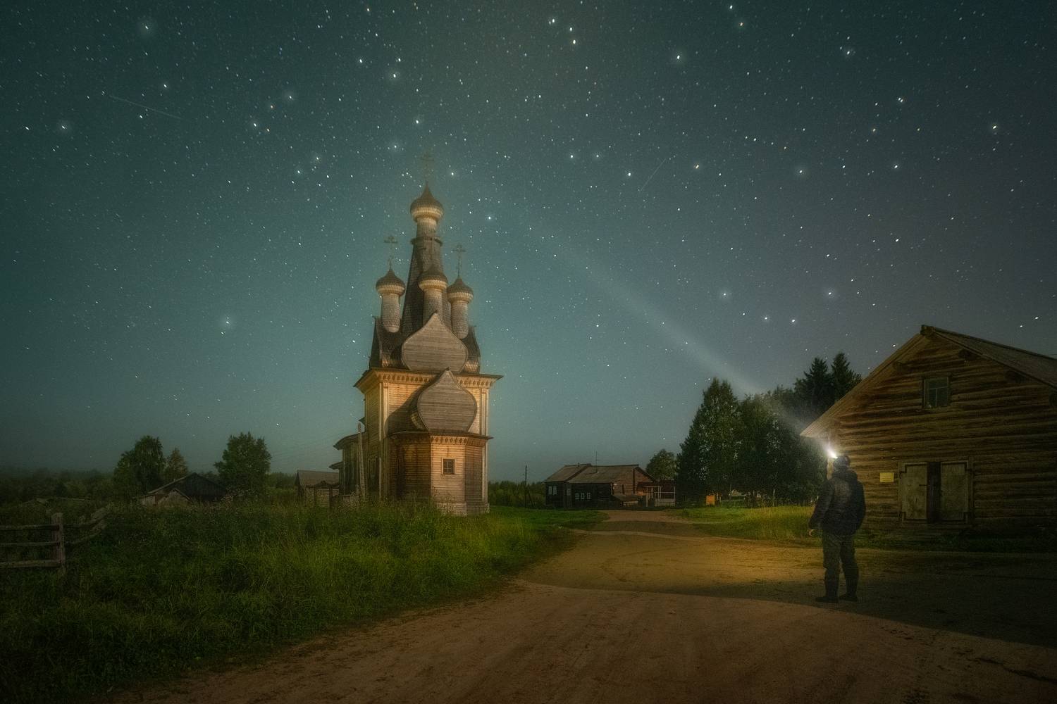 архангельская_область, кимжа, ночь, одигитриевская_церковь, Михаил Карпов