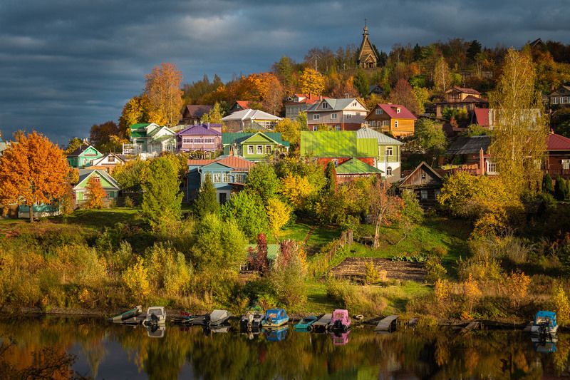 плес, осень, закат, отражение Из серии Плес фото превью