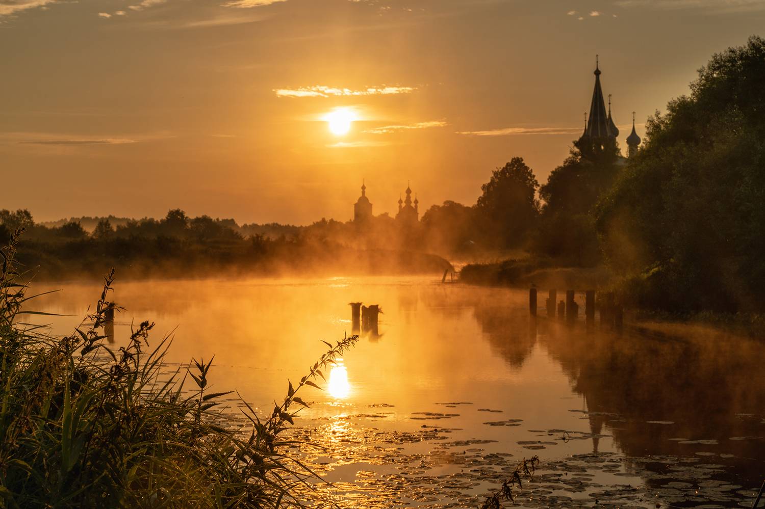 пейзаж, природа, река, туман, рассвет,Дунилово,, Лариса Дука