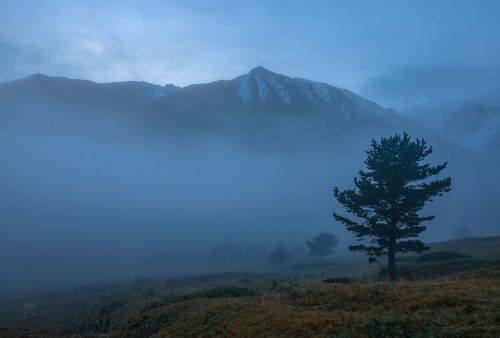 Туманное одеяло в долине реки Гара-Аузусу