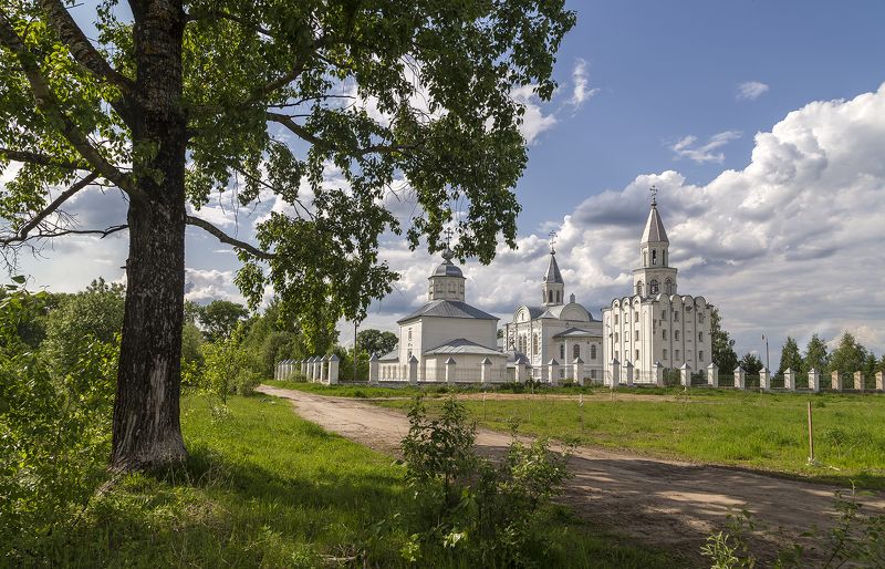 собор, церковь тополь лето зелень Жаркий полдень. фото превью