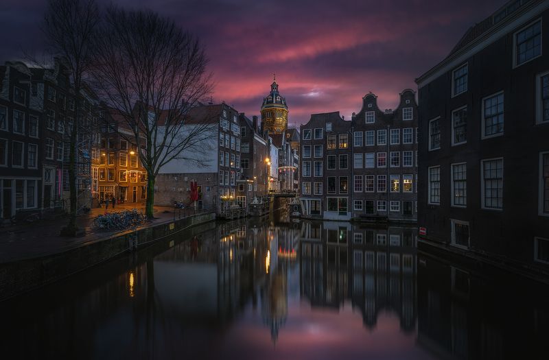 Amsterdam, Netherlands, Reflections, Sunrise Amsterdam фото превью