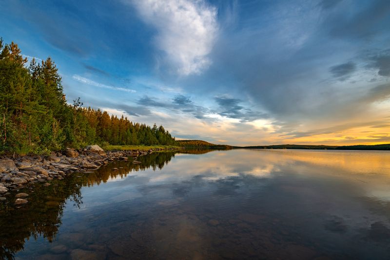 север, кольский, заполярье, ингозеро. В три ночи рассвело фото превью