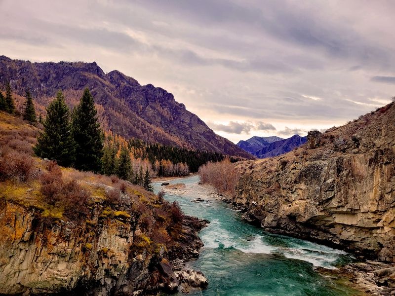 Осенняя Чуя, порог Горизонт фото превью