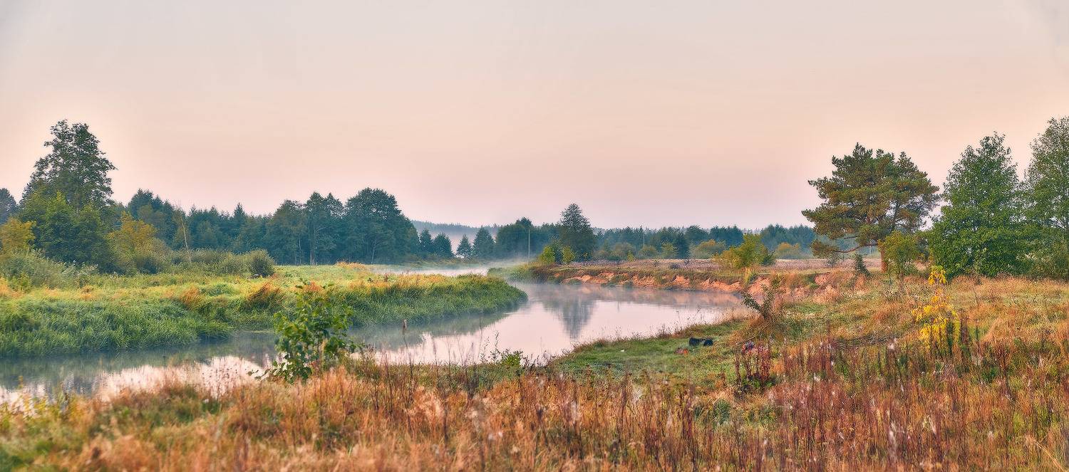 беларусь, неман, осень, поля, рассвет, река, сентябрь, туман, утро, Вейзе Максим