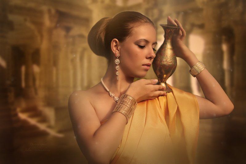 девушка, кувшин, индия, новое *** фото превью