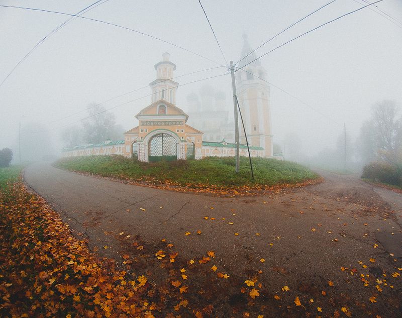 Пейзаж, Собор, Туман, Тутаев Туманное утроphoto preview