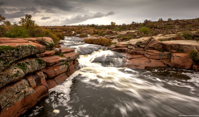 украина, осень, река, пейзаж, Пороги реки Каменка фото превью
