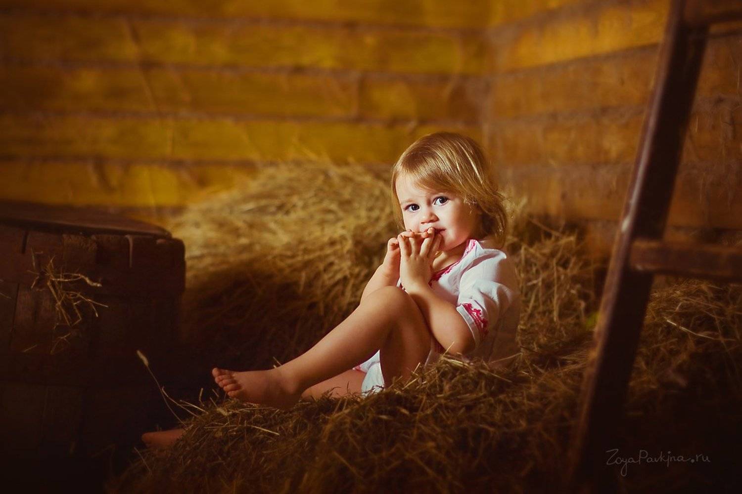 девочка, сено, красота, Зоя Павкина