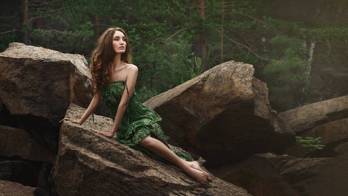 dress, forest, girl, ivankopchenov, natural light, outdoor, portrait, tree, иванкопченов, лес, портрет, портрет девушки, сосны, камни, Иван Копченов