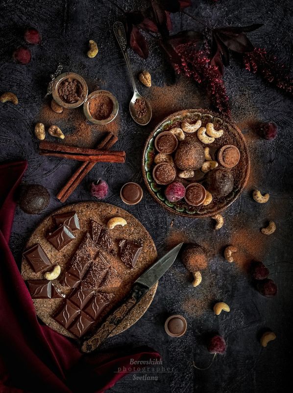 Раскладка, флетлей, Flatley, шоколад, низкий клюд, DarkPhoto, еда, фуд-фото, food photo Шоколадный вкус фото превью