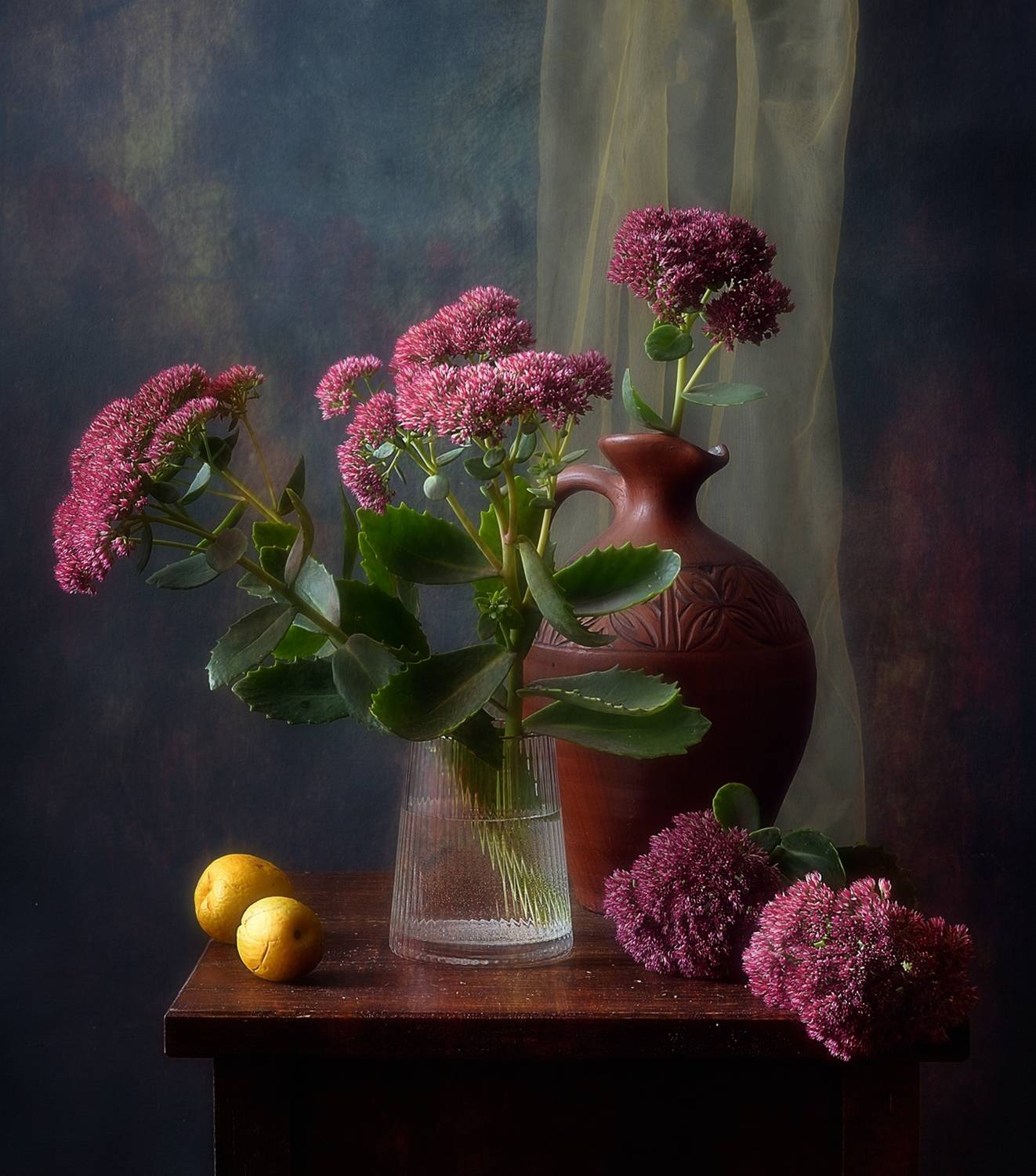 натюрморт,очиток,цветы,осень, Наталия К