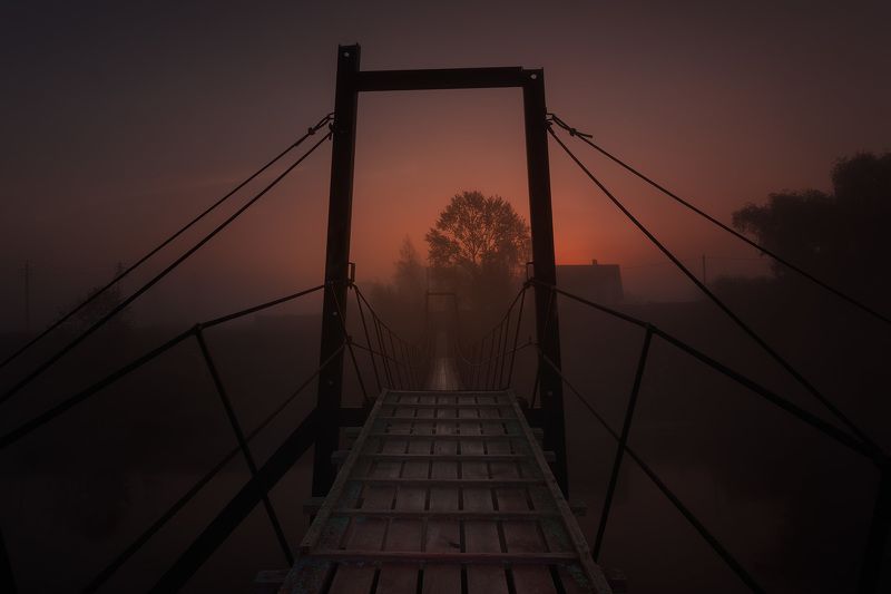 #утро #восход #игумново #подвесноймост #поездки #подмосковье РАННЕЕ УТРО В ИГУМНОВО фото превью