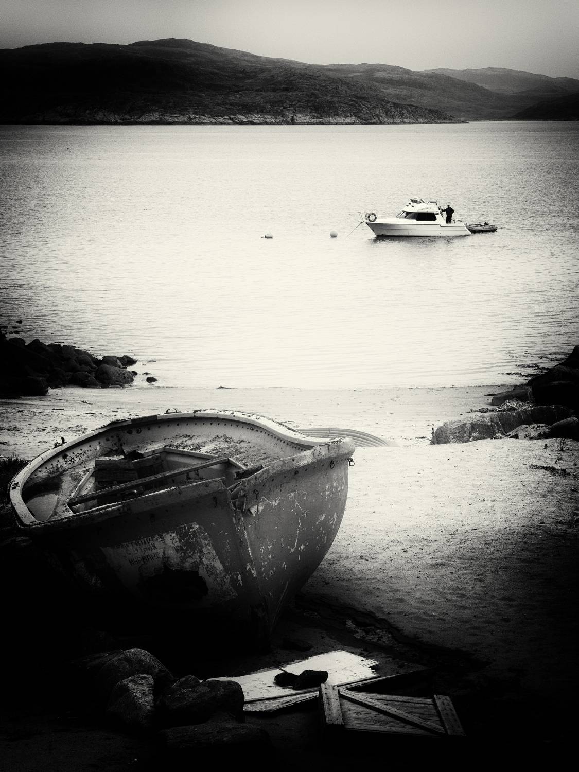 black and white, monochrome, landscape, murmansk region, russia, Elena Beregatnova